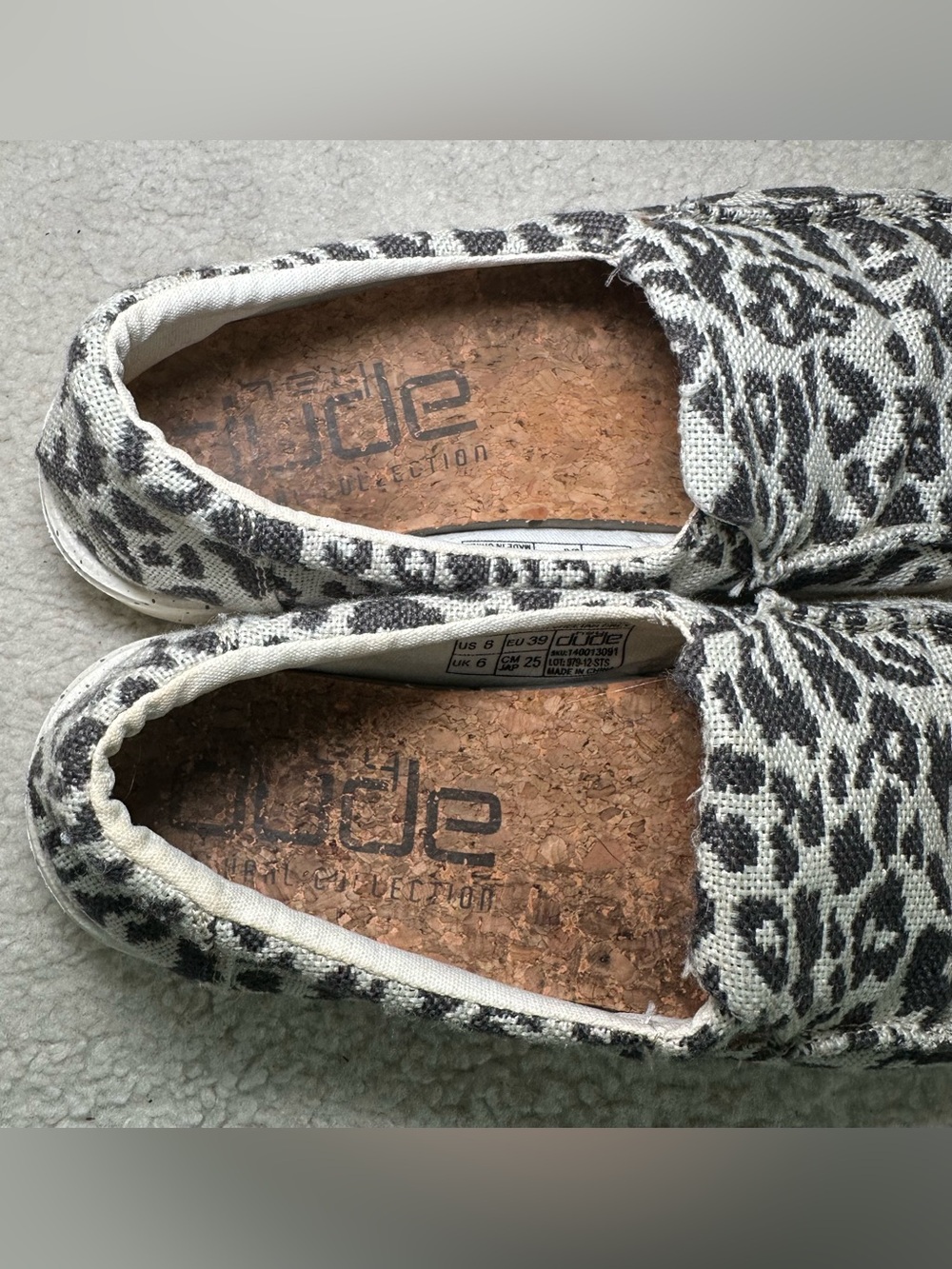 Hey Dude Misty Cheetah Grey Black Slip On Loafers Animal Print Casual Comfort 8 - Picture 7 of 9